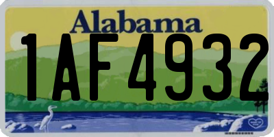 AL license plate 1AF4932