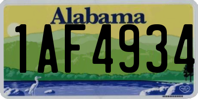 AL license plate 1AF4934