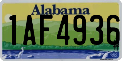 AL license plate 1AF4936