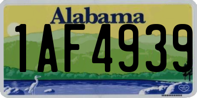 AL license plate 1AF4939