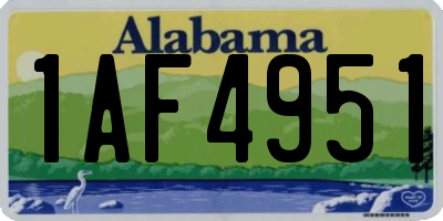AL license plate 1AF4951