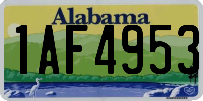 AL license plate 1AF4953