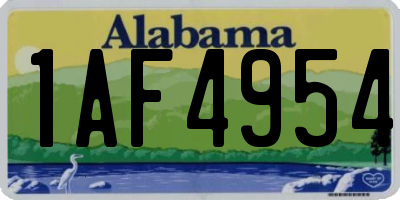 AL license plate 1AF4954