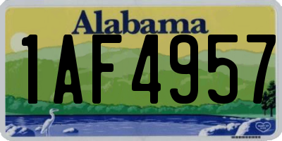 AL license plate 1AF4957