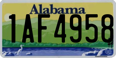AL license plate 1AF4958