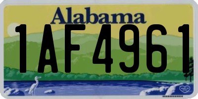 AL license plate 1AF4961