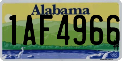AL license plate 1AF4966
