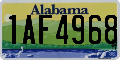 AL license plate 1AF4968
