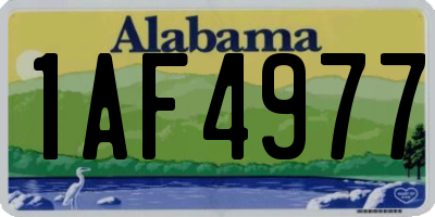 AL license plate 1AF4977