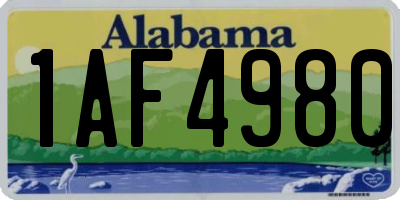 AL license plate 1AF4980