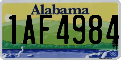 AL license plate 1AF4984
