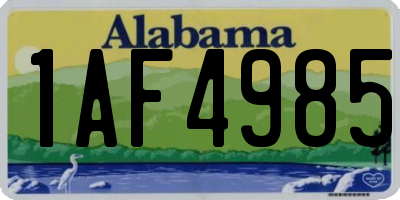 AL license plate 1AF4985