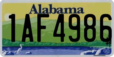 AL license plate 1AF4986