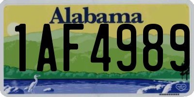 AL license plate 1AF4989