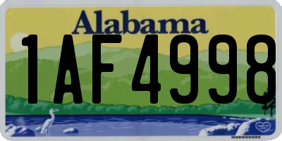 AL license plate 1AF4998