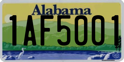 AL license plate 1AF5001