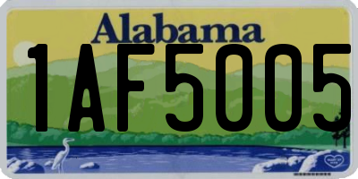 AL license plate 1AF5005