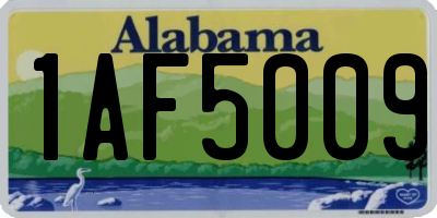 AL license plate 1AF5009