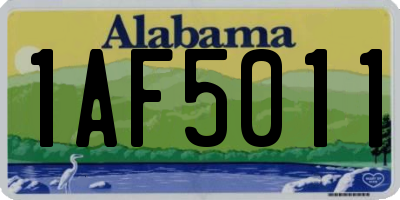 AL license plate 1AF5011