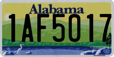 AL license plate 1AF5017