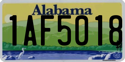 AL license plate 1AF5018
