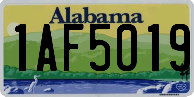 AL license plate 1AF5019