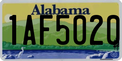 AL license plate 1AF5020