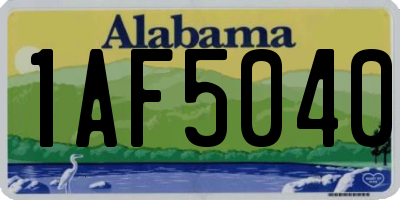 AL license plate 1AF5040