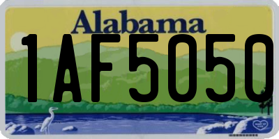 AL license plate 1AF5050
