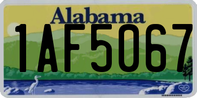 AL license plate 1AF5067