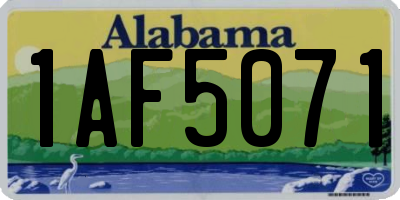 AL license plate 1AF5071