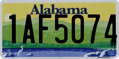 AL license plate 1AF5074