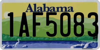 AL license plate 1AF5083
