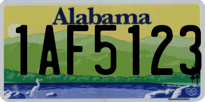 AL license plate 1AF5123