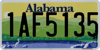 AL license plate 1AF5135