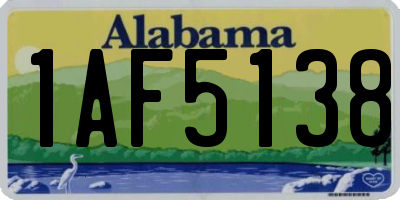AL license plate 1AF5138