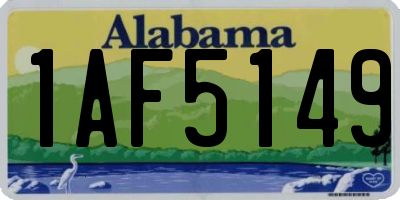 AL license plate 1AF5149