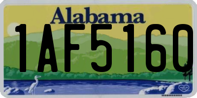 AL license plate 1AF5160