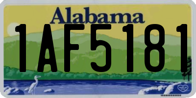 AL license plate 1AF5181