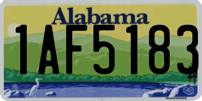 AL license plate 1AF5183