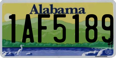 AL license plate 1AF5189