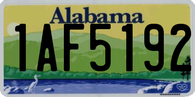 AL license plate 1AF5192