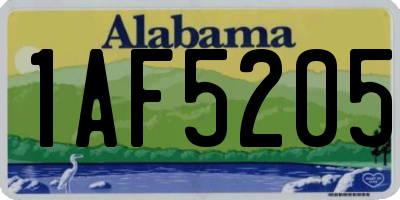 AL license plate 1AF5205