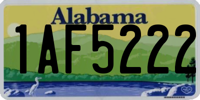 AL license plate 1AF5222