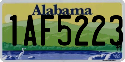 AL license plate 1AF5223