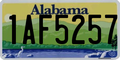AL license plate 1AF5257