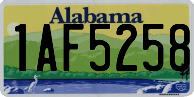AL license plate 1AF5258