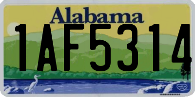 AL license plate 1AF5314