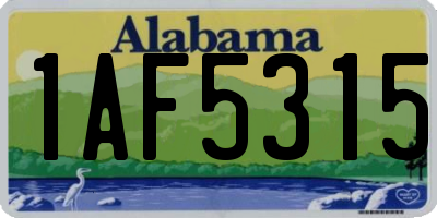 AL license plate 1AF5315