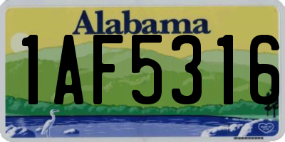 AL license plate 1AF5316